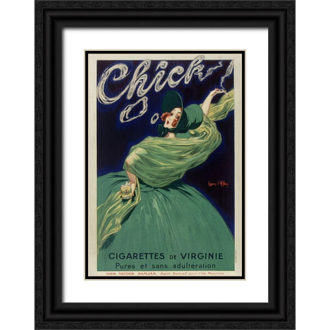 Chick Cigarettes Black Ornate Wood Framed Art Print with Double Matting by Vintage Apple Collection