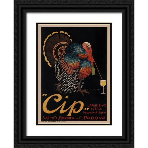 Cip Padova Turkey Black Ornate Wood Framed Art Print with Double Matting by Vintage Apple Collection