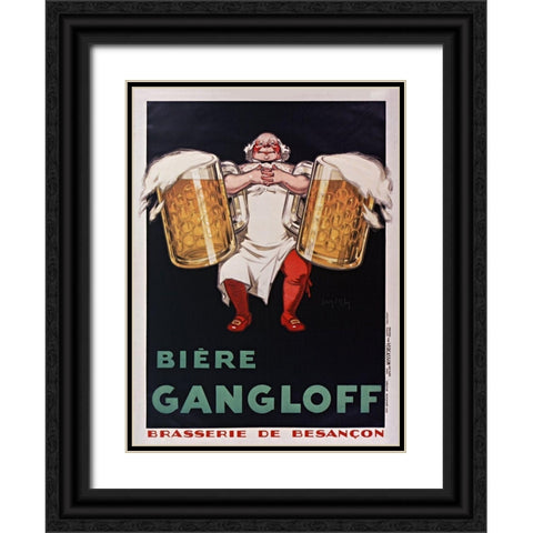 Gangloff BiÃ©re Black Ornate Wood Framed Art Print with Double Matting by Vintage Apple Collection