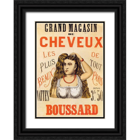 Boussard Black Ornate Wood Framed Art Print with Double Matting by Vintage Apple Collection
