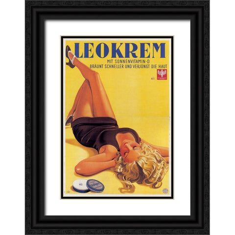 Leokrem Black Ornate Wood Framed Art Print with Double Matting by Vintage Apple Collection