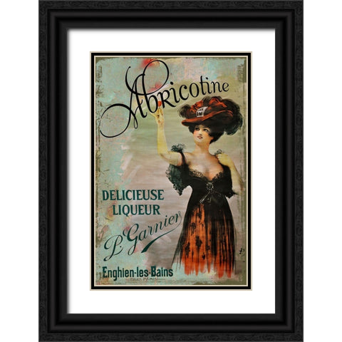 Abricotine Black Ornate Wood Framed Art Print with Double Matting by Vintage Apple Collection