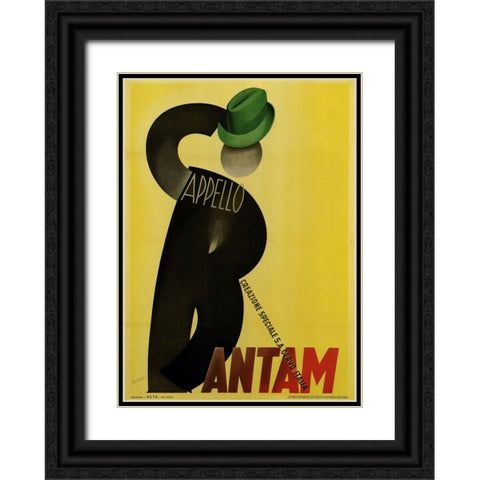 Bantam Hats Black Ornate Wood Framed Art Print with Double Matting by Vintage Apple Collection