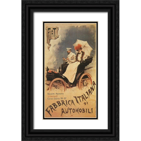 Fiat1899 Black Ornate Wood Framed Art Print with Double Matting by Vintage Apple Collection
