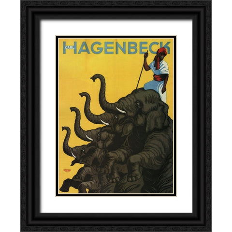 Hagenbeck Black Ornate Wood Framed Art Print with Double Matting by Vintage Apple Collection
