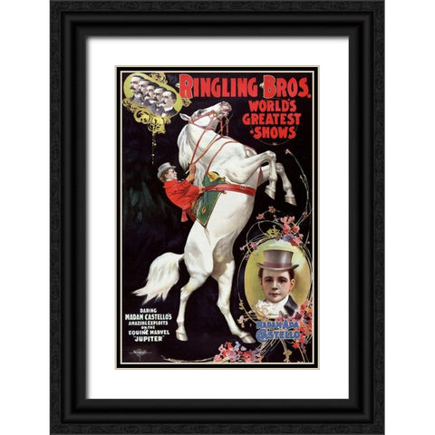 Madam Costello Black Ornate Wood Framed Art Print with Double Matting by Vintage Apple Collection