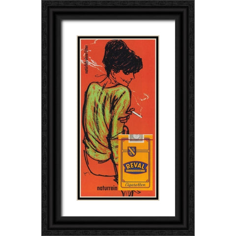 Reval Cig Germany Black Ornate Wood Framed Art Print with Double Matting by Vintage Apple Collection