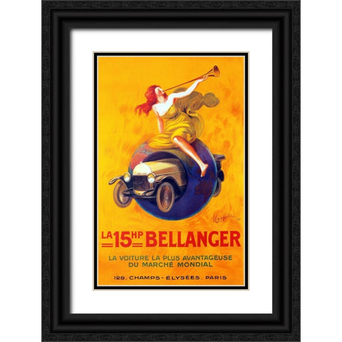 bellanger Black Ornate Wood Framed Art Print with Double Matting by Vintage Apple Collection