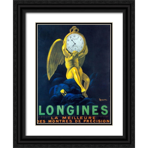 longines Black Ornate Wood Framed Art Print with Double Matting by Vintage Apple Collection