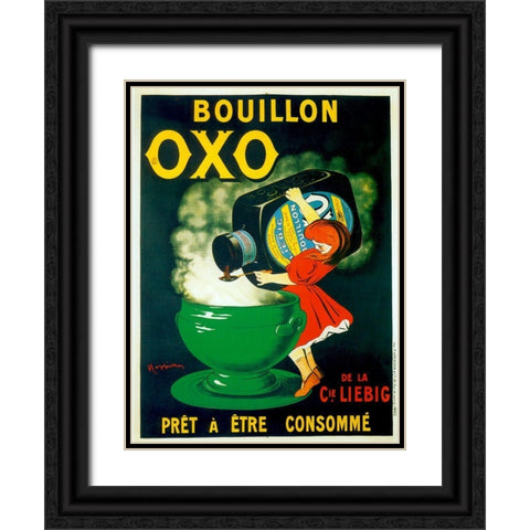 Bouillon OXO Black Ornate Wood Framed Art Print with Double Matting by Vintage Apple Collection