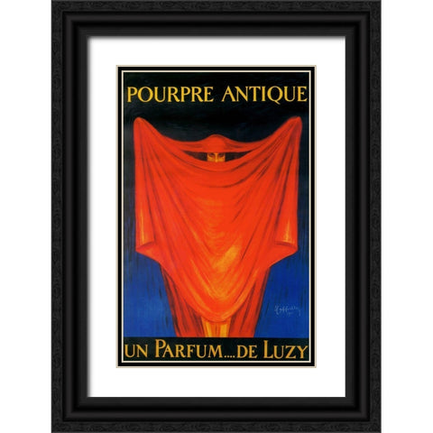 pourpre Black Ornate Wood Framed Art Print with Double Matting by Vintage Apple Collection