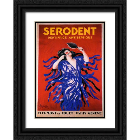 serodent Black Ornate Wood Framed Art Print with Double Matting by Vintage Apple Collection