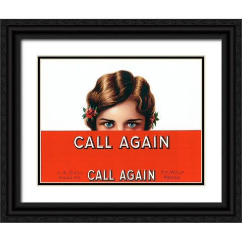 Callagain Black Ornate Wood Framed Art Print with Double Matting by Vintage Apple Collection