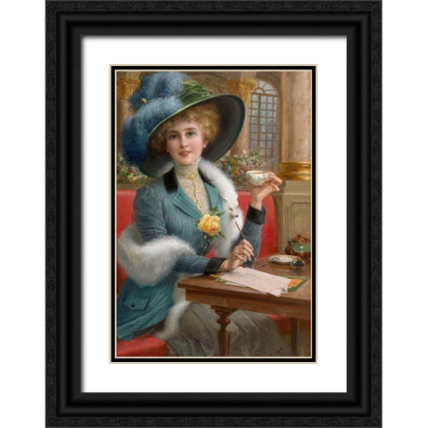 Emile Vernon - Toparis With Love Black Ornate Wood Framed Art Print with Double Matting by Vintage Apple Collection