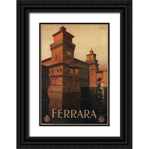 Ferrara Black Ornate Wood Framed Art Print with Double Matting by Vintage Apple Collection