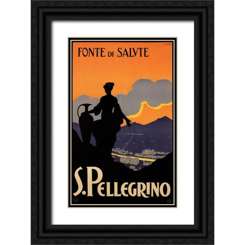 Fonte Di Salvte Black Ornate Wood Framed Art Print with Double Matting by Vintage Apple Collection