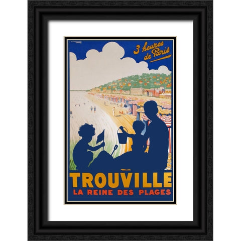 Trouville Black Ornate Wood Framed Art Print with Double Matting by Vintage Apple Collection
