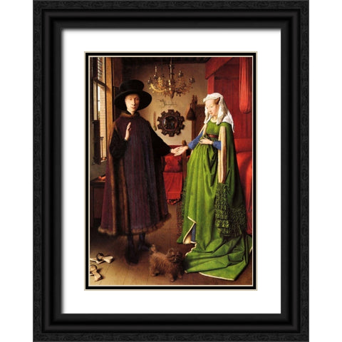 Van Eyck - The Wedding Black Ornate Wood Framed Art Print with Double Matting by Vintage Apple Collection