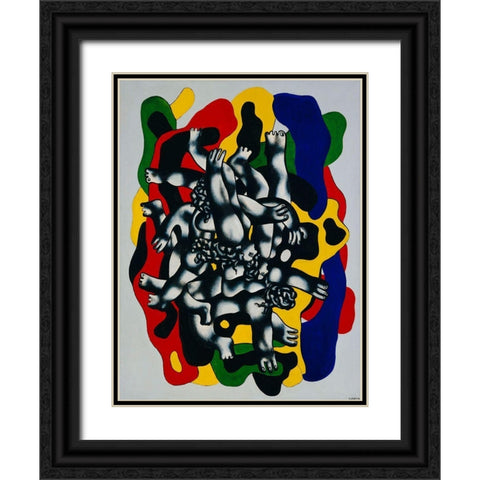 Fernand LÃ©ger - The Divers Black Ornate Wood Framed Art Print with Double Matting by Vintage Apple Collection