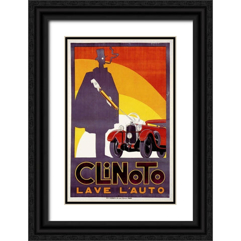 Clinoto Black Ornate Wood Framed Art Print with Double Matting by Vintage Apple Collection