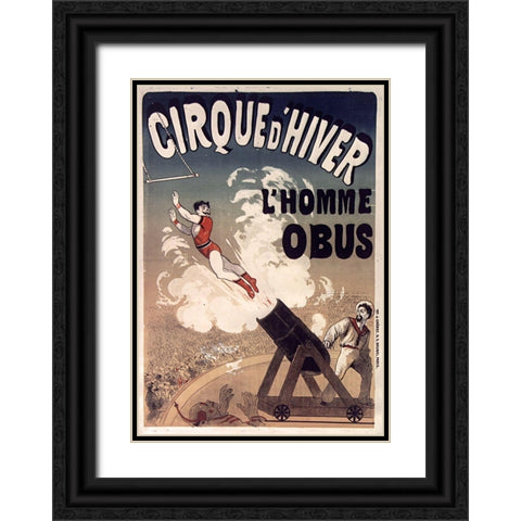 Cirque De Hiver Black Ornate Wood Framed Art Print with Double Matting by Vintage Apple Collection