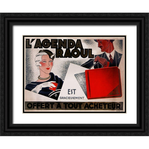 La Agenda Raoul Black Ornate Wood Framed Art Print with Double Matting by Vintage Apple Collection