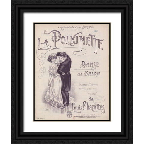 La Polkinette Black Ornate Wood Framed Art Print with Double Matting by Vintage Apple Collection
