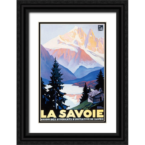 La Savoie Black Ornate Wood Framed Art Print with Double Matting by Vintage Apple Collection