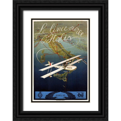 Lelinee Italy Black Ornate Wood Framed Art Print with Double Matting by Vintage Apple Collection