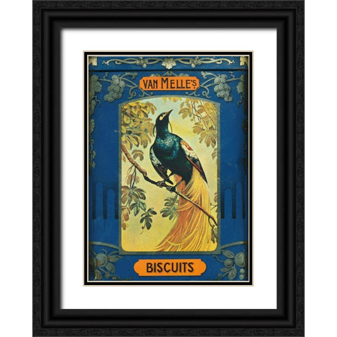 Van Melles Biscuits One Black Ornate Wood Framed Art Print with Double Matting by Vintage Apple Collection