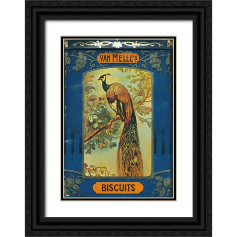 Van Melles Biscuits Two Black Ornate Wood Framed Art Print with Double Matting by Vintage Apple Collection