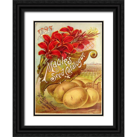 1893 Maules Seed Black Ornate Wood Framed Art Print with Double Matting by Vintage Apple Collection