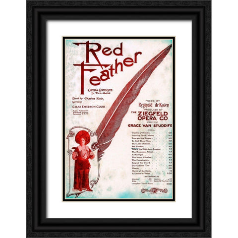 Zig 003 Black Ornate Wood Framed Art Print with Double Matting by Vintage Apple Collection