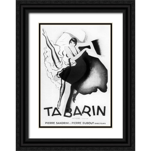 Tabarin Art Deco Black Ornate Wood Framed Art Print with Double Matting by Vintage Apple Collection