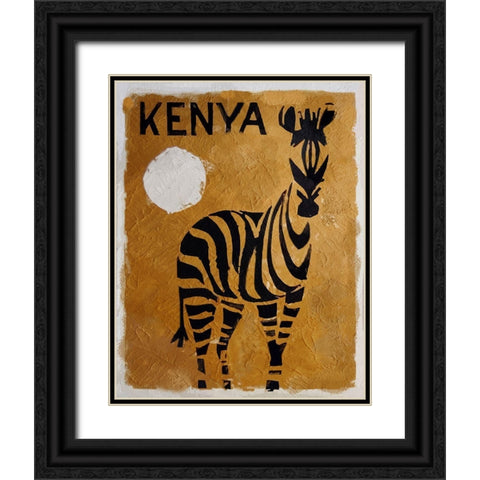 Kenya Black Ornate Wood Framed Art Print with Double Matting by Vintage Apple Collection