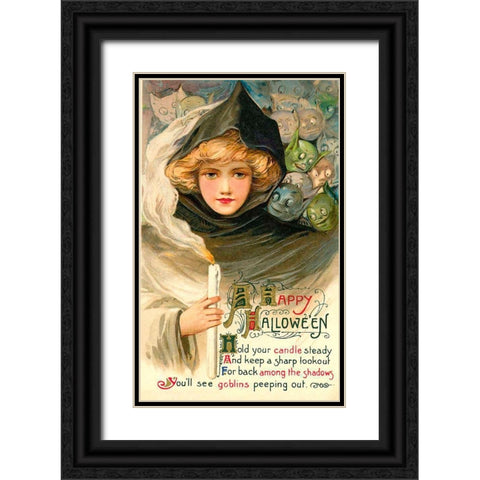 Halloween Eleven.tif Black Ornate Wood Framed Art Print with Double Matting by Vintage Apple Collection