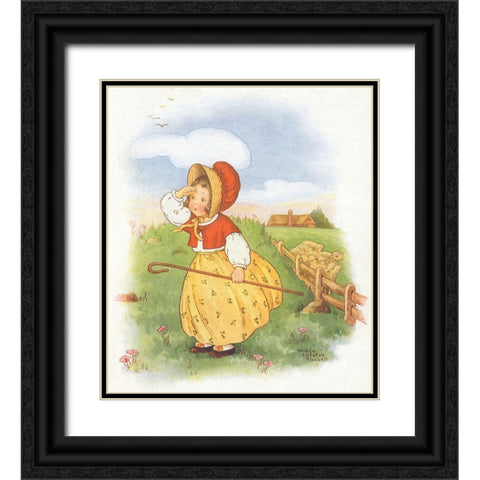 Bo Black Ornate Wood Framed Art Print with Double Matting by Vintage Apple Collection