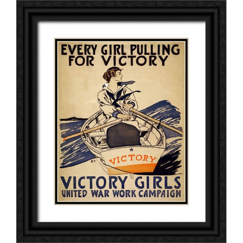 Every Girl Black Ornate Wood Framed Art Print with Double Matting by Vintage Apple Collection