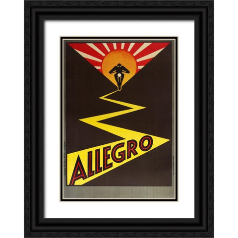 Allegro Black Ornate Wood Framed Art Print with Double Matting by Vintage Apple Collection