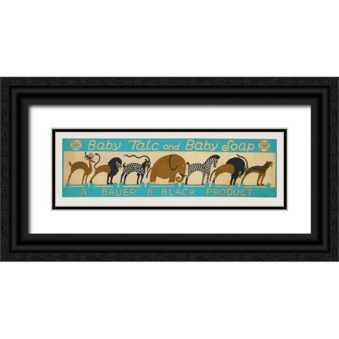 Baby Talc Black Ornate Wood Framed Art Print with Double Matting by Vintage Apple Collection