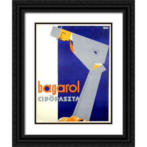 Bagarol Shoes Black Ornate Wood Framed Art Print with Double Matting by Vintage Apple Collection