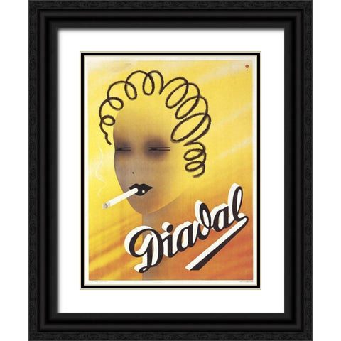 Diadal Black Ornate Wood Framed Art Print with Double Matting by Vintage Apple Collection