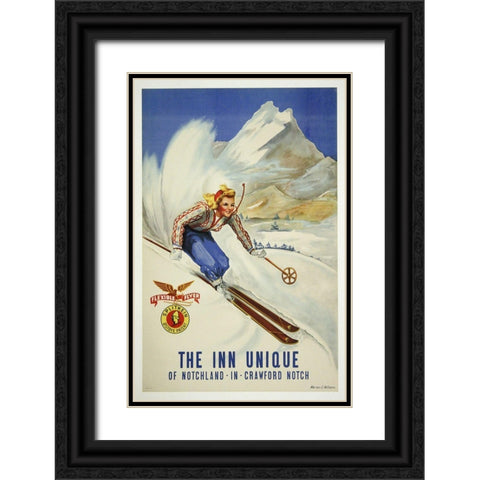 Inn Unique Black Ornate Wood Framed Art Print with Double Matting by Vintage Apple Collection