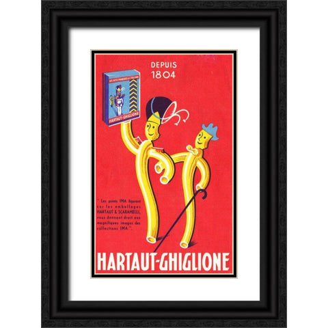 Italian Pasta Black Ornate Wood Framed Art Print with Double Matting by Vintage Apple Collection