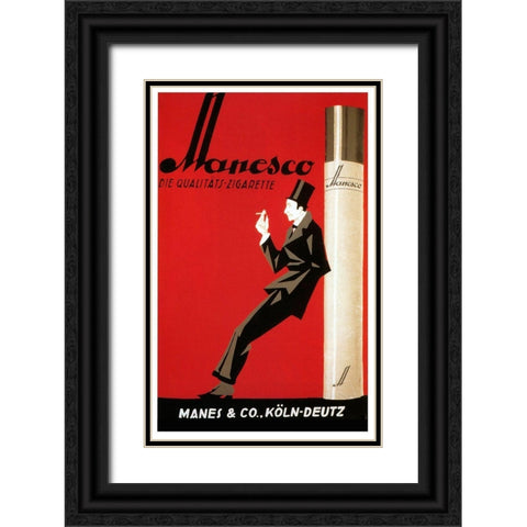 Manesco Black Ornate Wood Framed Art Print with Double Matting by Vintage Apple Collection