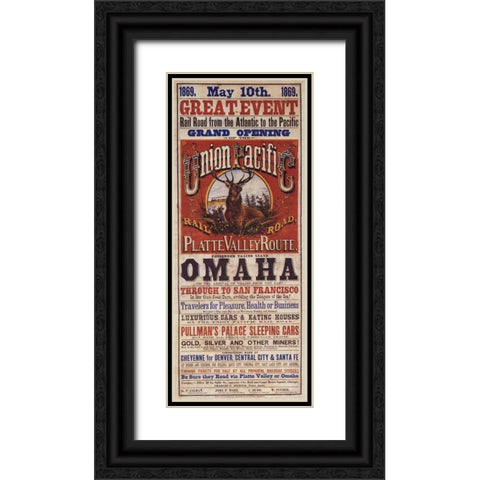 Omaha Black Ornate Wood Framed Art Print with Double Matting by Vintage Apple Collection