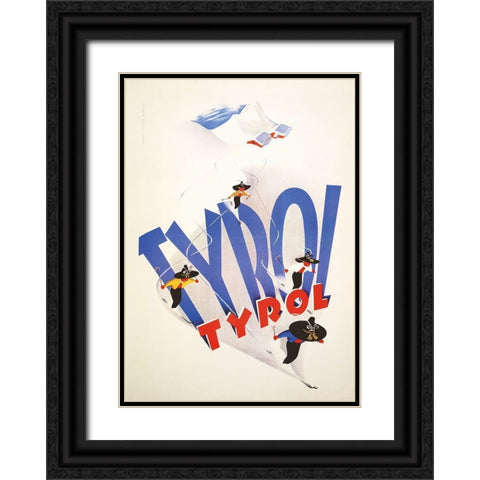 Tyrolski Black Ornate Wood Framed Art Print with Double Matting by Vintage Apple Collection