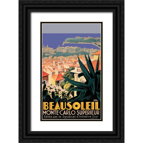 Beausolil Black Ornate Wood Framed Art Print with Double Matting by Vintage Apple Collection