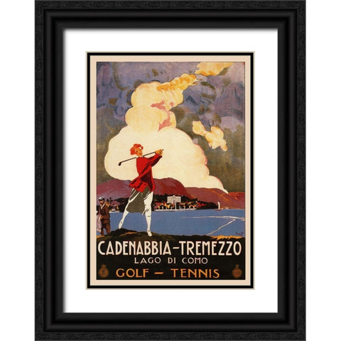 Cadenabbia Black Ornate Wood Framed Art Print with Double Matting by Vintage Apple Collection