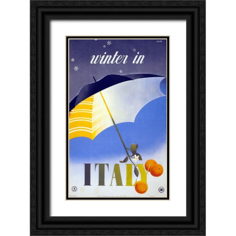 italy winter Black Ornate Wood Framed Art Print with Double Matting by Vintage Apple Collection